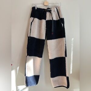 Gramicci cream and black fleece pants